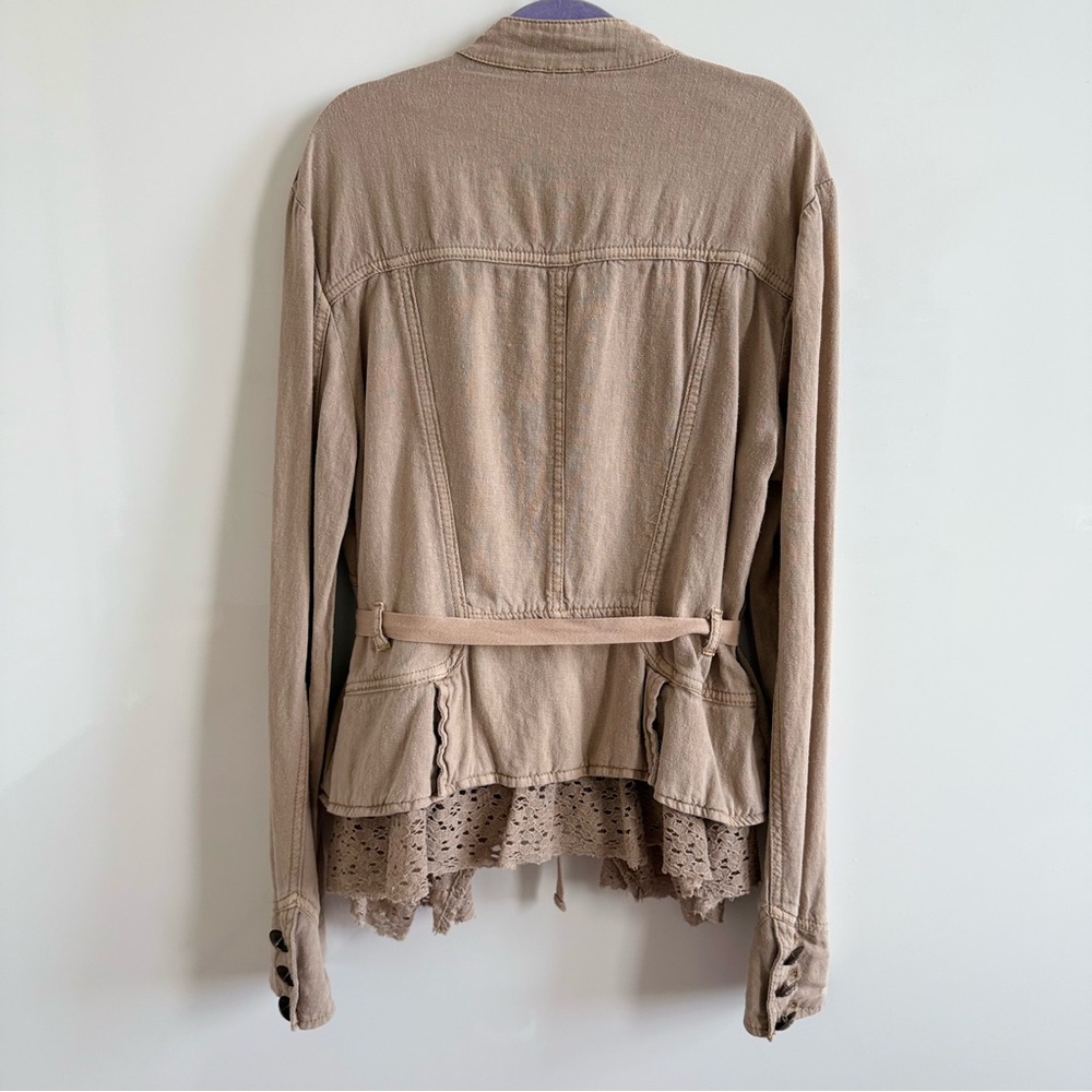 Free People Emilia Jacket Lace Trim Tie-Waist - Picture 4 of 11